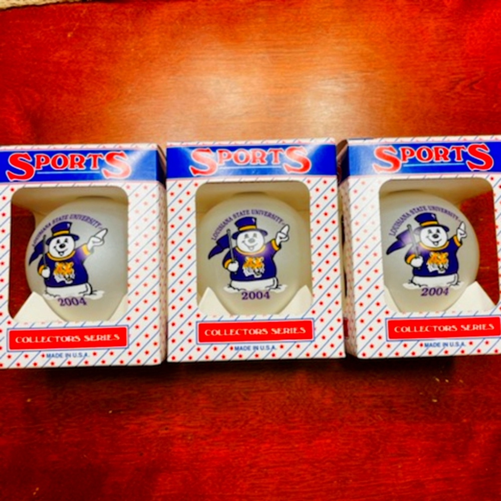Three LSU Collector Series 2004 Ornaments